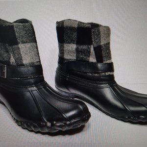 Chooka Eastlake Wool Quilted Duck Boots Waterproof Blk/Gray Duck Boots Size 10